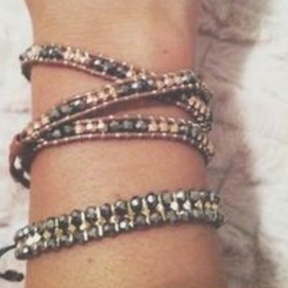 Stella & Dot | Dainty Grey + Gold Hematite Phoebe Bracelet - Picture 5 of 7